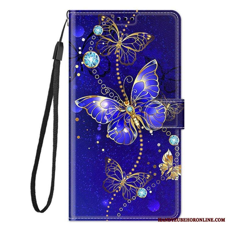 Kotelot Xiaomi Redmi Note 10 Pro Suojaketju Kuori Strap Butterflies Fan