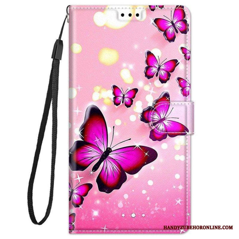 Kotelot Xiaomi Redmi Note 11 Pro Plus 5G Suojaketju Kuori Strap Butterflies Fan