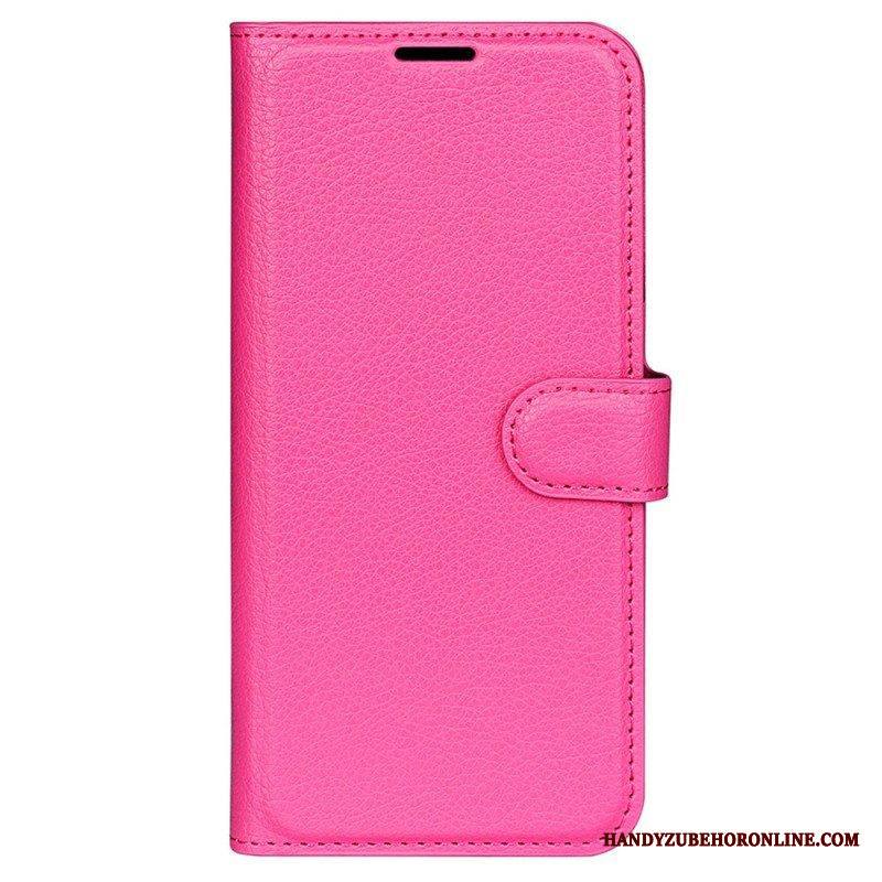 Kotelot iPhone 15 Classic Litchi Faux Leather