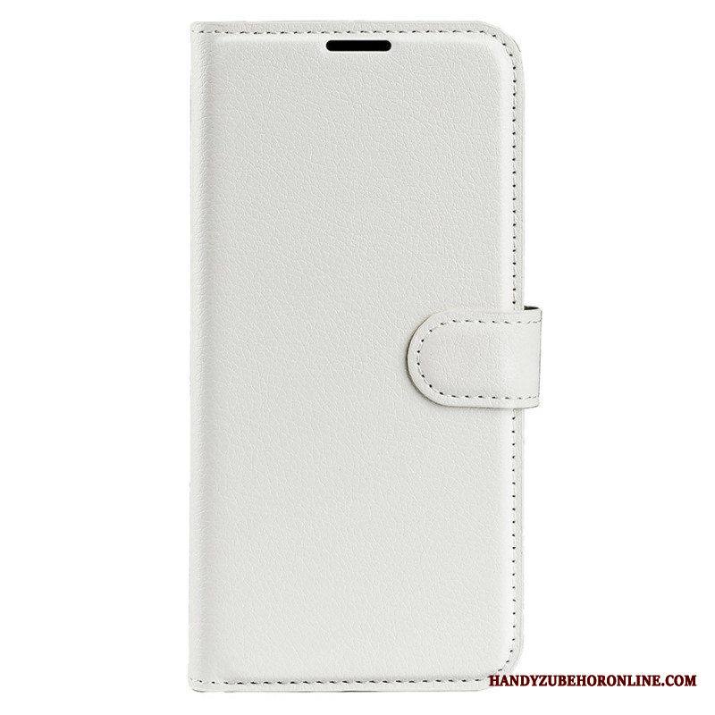 Kotelot iPhone 15 Classic Litchi Faux Leather