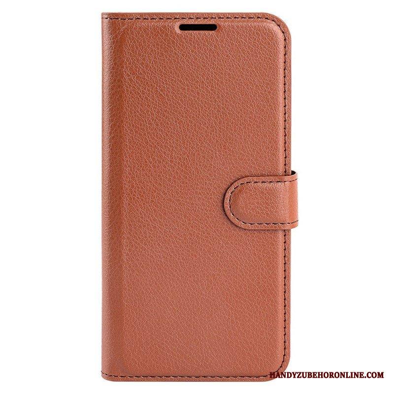 Kotelot iPhone 15 Classic Litchi Faux Leather