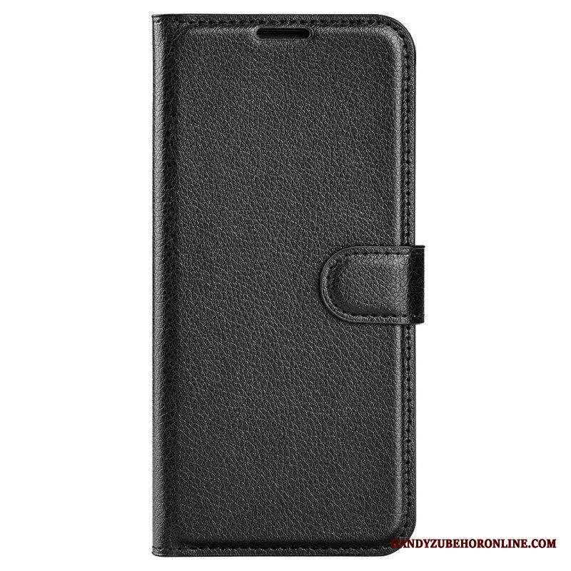 Kotelot iPhone 15 Pro Classic Litchi Faux Leather