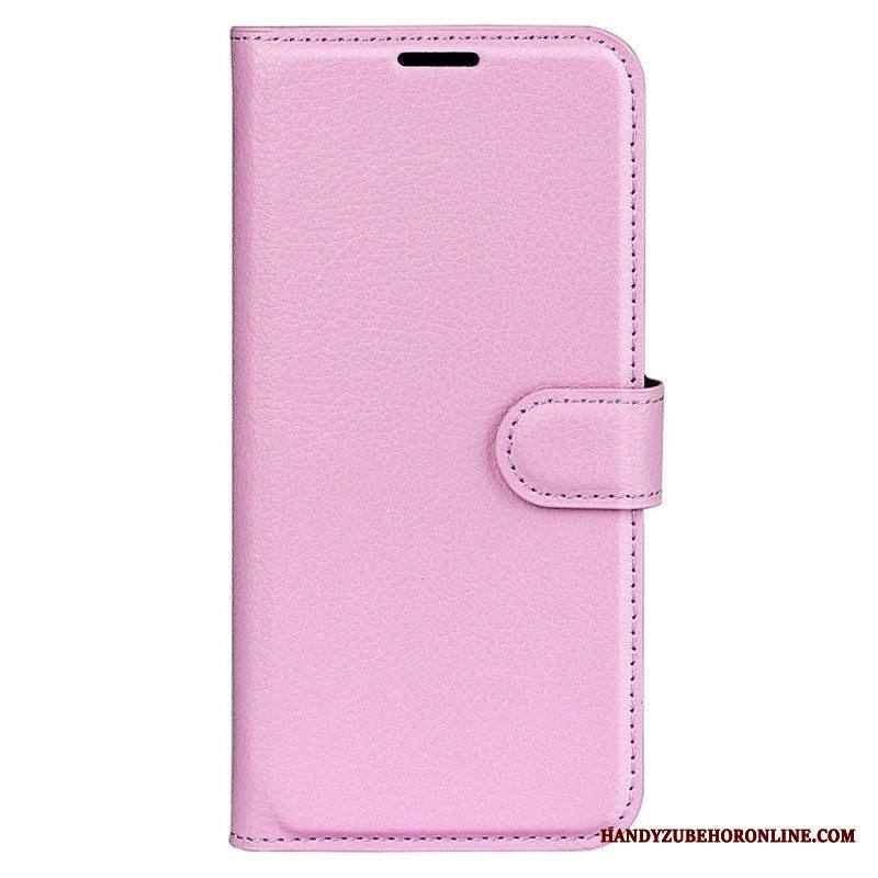 Kotelot iPhone 15 Pro Classic Litchi Faux Leather