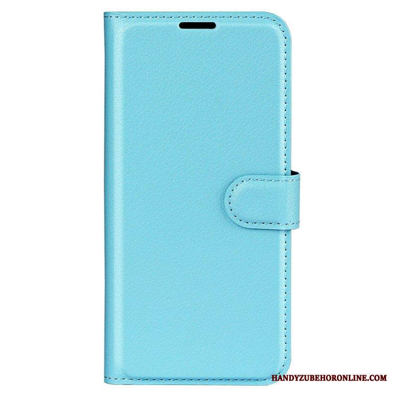 Kotelot iPhone 15 Pro Classic Litchi Faux Leather