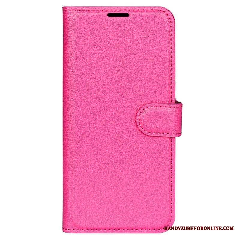 Kotelot iPhone 15 Pro Max Classic Litchi Faux Leather