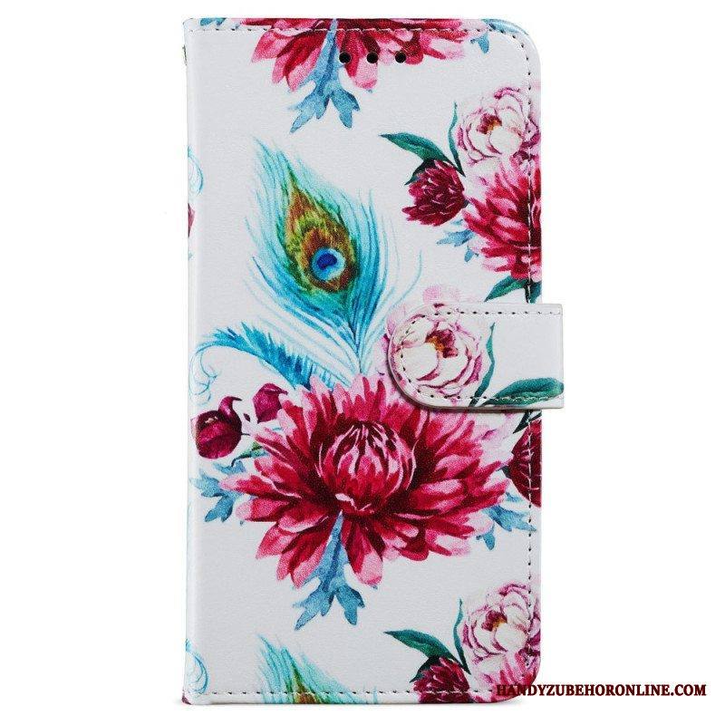 Kotelot iPhone 15 Suojaketju Kuori Liberty Flowers Hihnalla