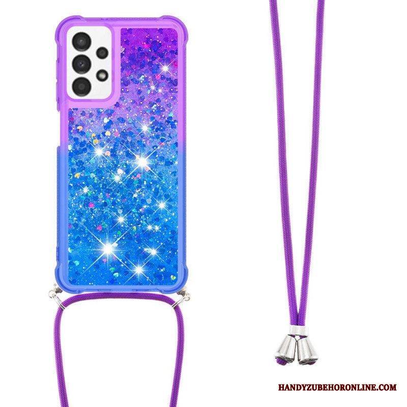 Kuori Samsung Galaxy A13 Kiristysnyörillä Glitter Silikoni Johto