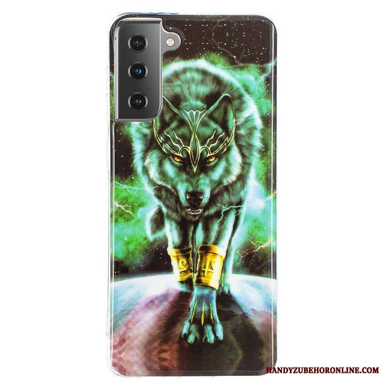 Kuori Samsung Galaxy S21 5G Fluoresoiva Wolf-sarja