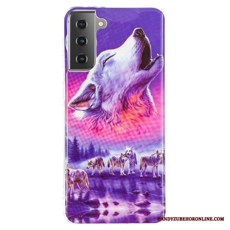 Kuori Samsung Galaxy S21 5G Fluoresoiva Wolf-sarja