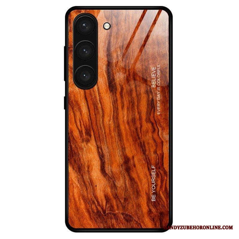 Kuori Samsung Galaxy S23 Plus 5G Wood Design Karkaistu Lasi