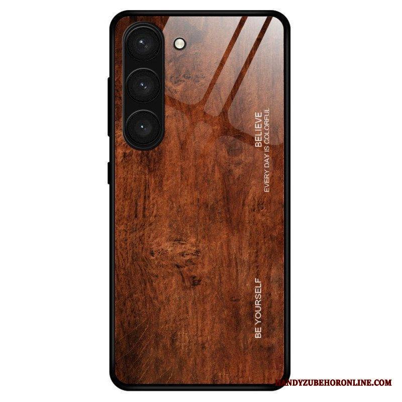 Kuori Samsung Galaxy S23 Plus 5G Wood Design Karkaistu Lasi