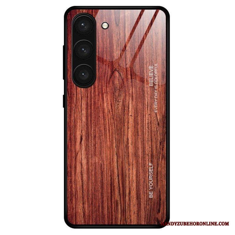 Kuori Samsung Galaxy S23 Plus 5G Wood Design Karkaistu Lasi