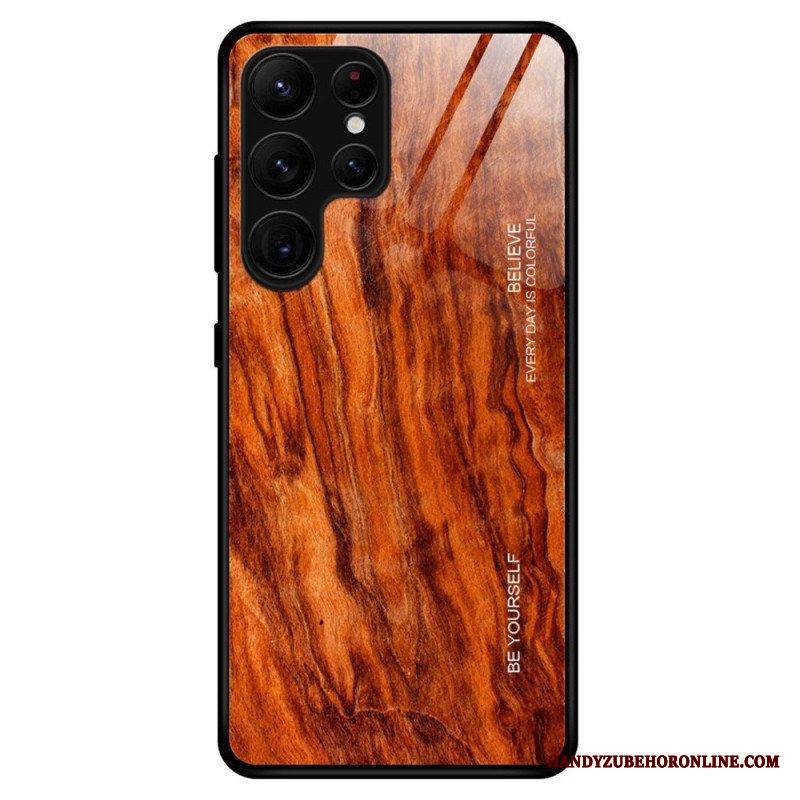 Kuori Samsung Galaxy S23 Ultra 5G Wood Design Karkaistu Lasi