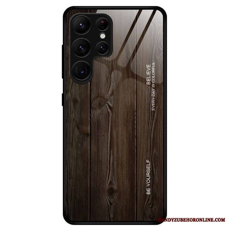 Kuori Samsung Galaxy S23 Ultra 5G Wood Design Karkaistu Lasi