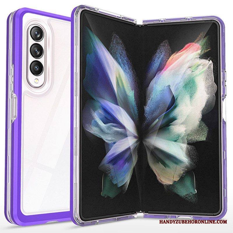 Kuori Samsung Galaxy Z Fold 3 5G Läpinäkyvät Hybridiväriset Reunat