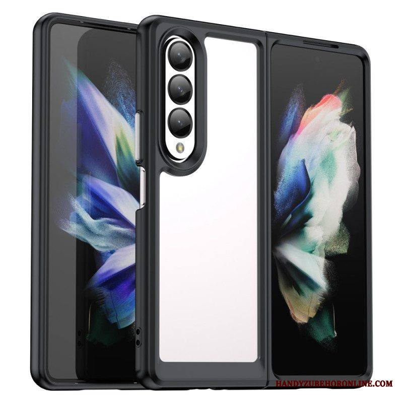 Kuori Samsung Galaxy Z Fold 4 Läpinäkyvät Värilliset Reunat