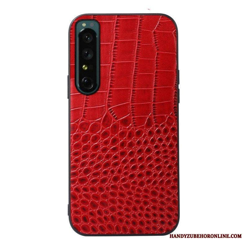 Kuori Sony Xperia 1 IV Aito Crocodile Texture -nahka