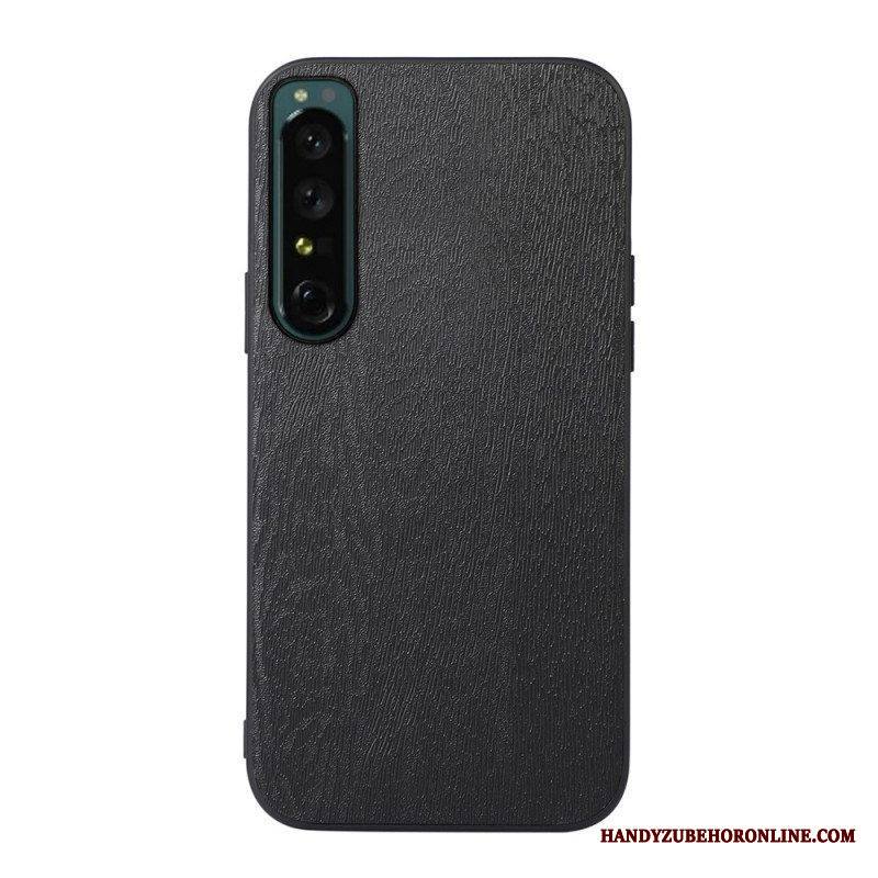 Kuori Sony Xperia 1 IV Faux Leather Puun Rakenne