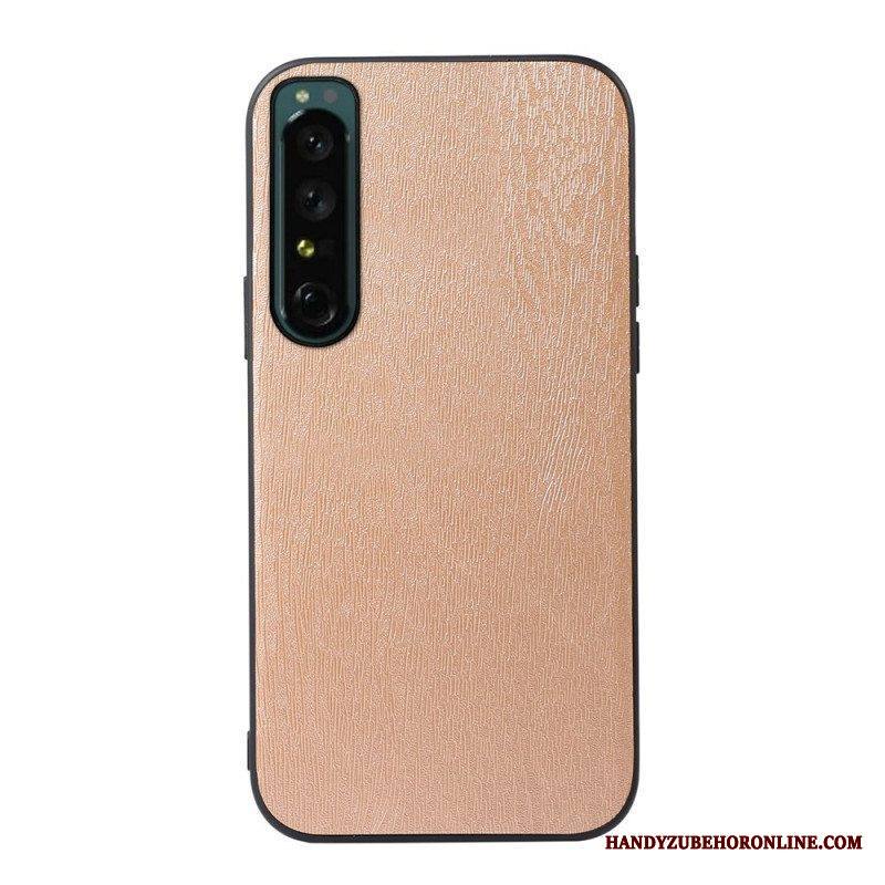 Kuori Sony Xperia 1 IV Faux Leather Puun Rakenne