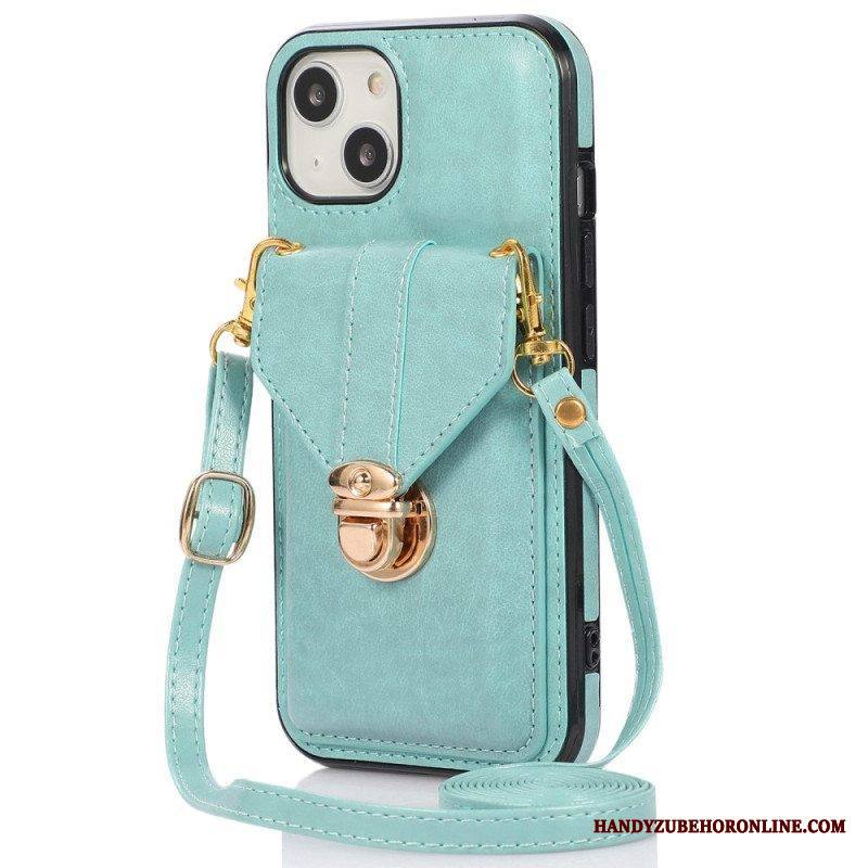 Kuori iPhone 14 Lompakkokotelo Crossbody Lompakko