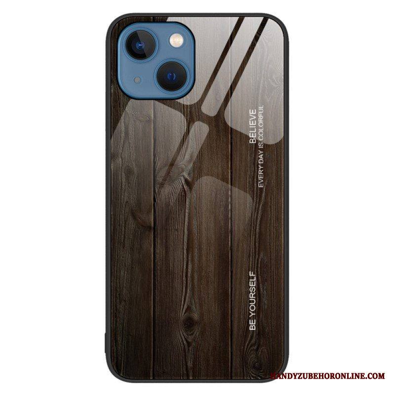 Kuori iPhone 14 Wood Design Karkaistu Lasi