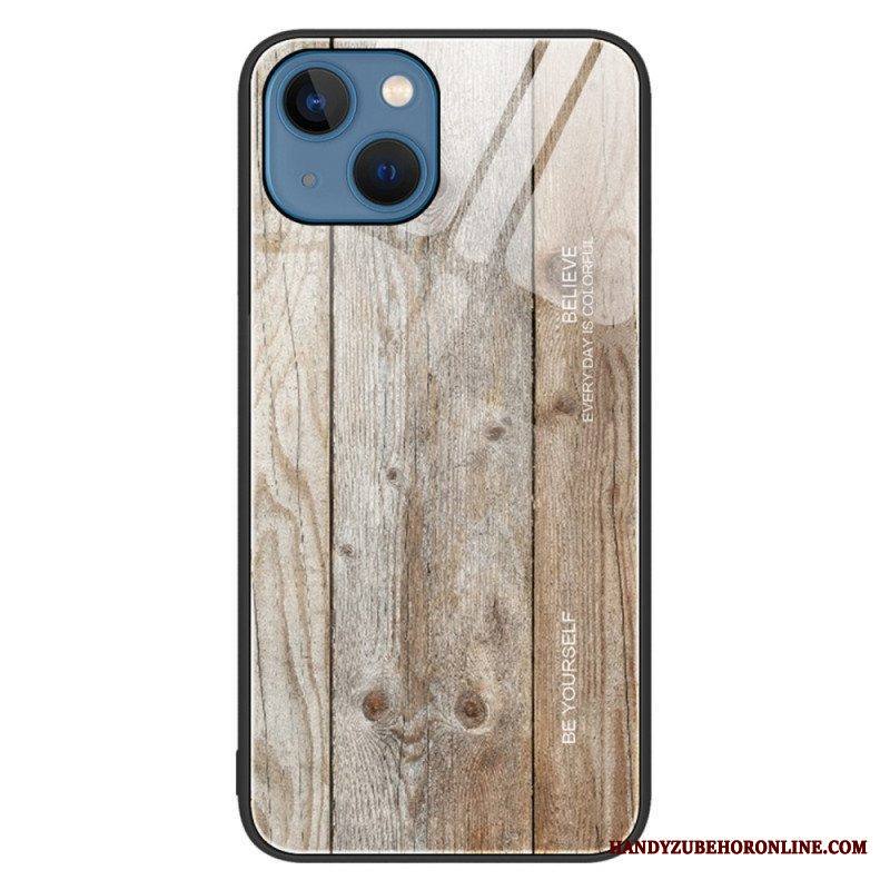 Kuori iPhone 14 Wood Design Karkaistu Lasi