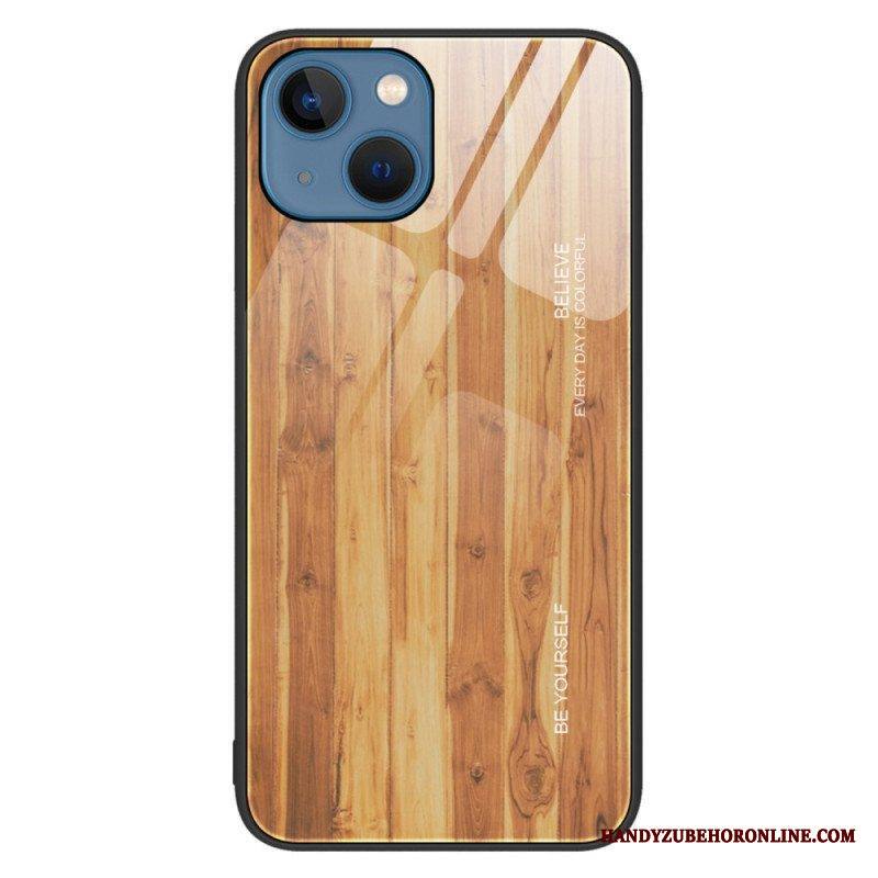 Kuori iPhone 14 Wood Design Karkaistu Lasi