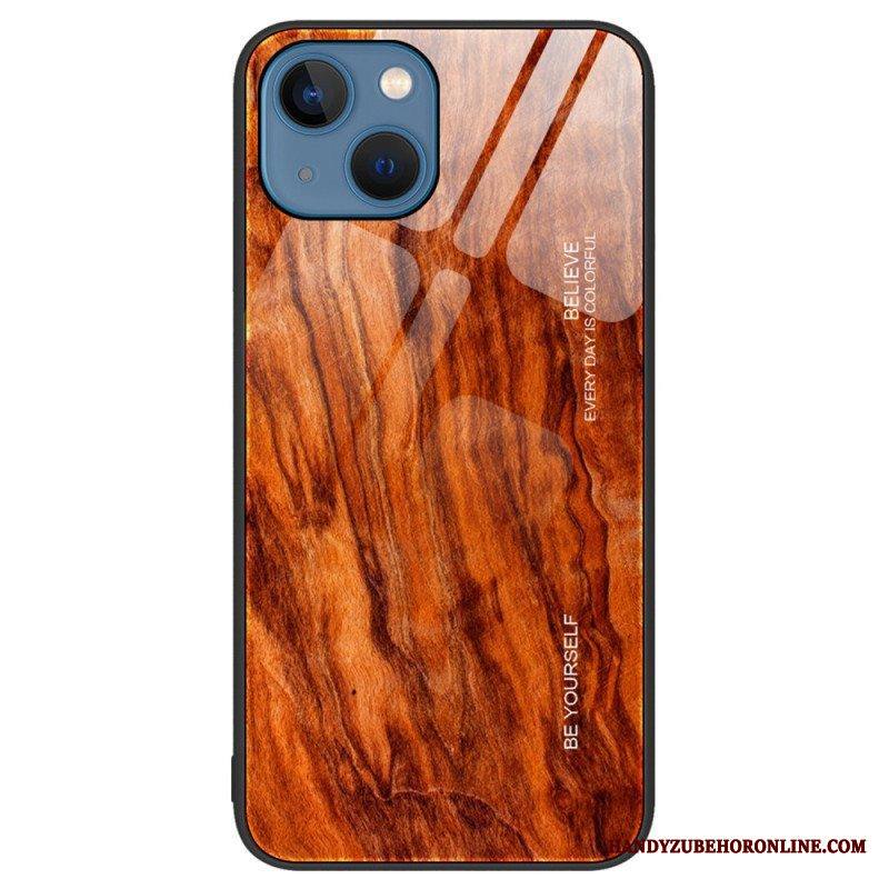 Kuori iPhone 15 Plus Tempered Glass Wood Design