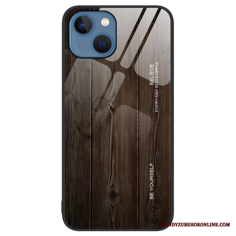 Kuori iPhone 15 Plus Tempered Glass Wood Design