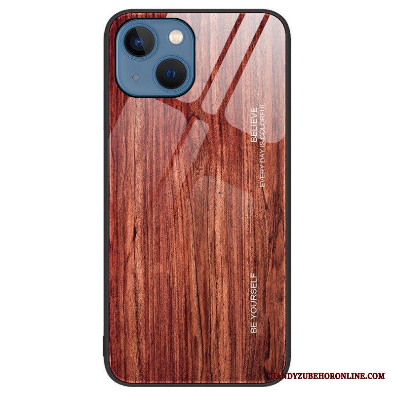 Kuori iPhone 15 Plus Tempered Glass Wood Design