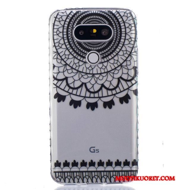 Lg G5 Kuori Sarjakuva Musta Liukumaton Maalaus Suojaus Murtumaton Silikoni