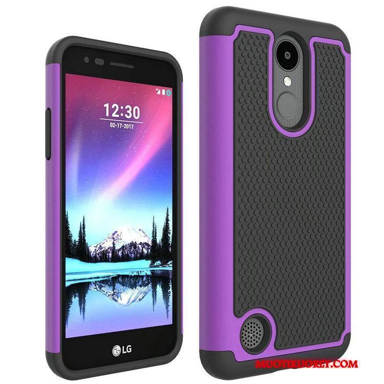 Lg K4 2017 Kotelo Puhelimen Kuoret Kuori Kukkakuvio Suojaus Murtumaton Violetti