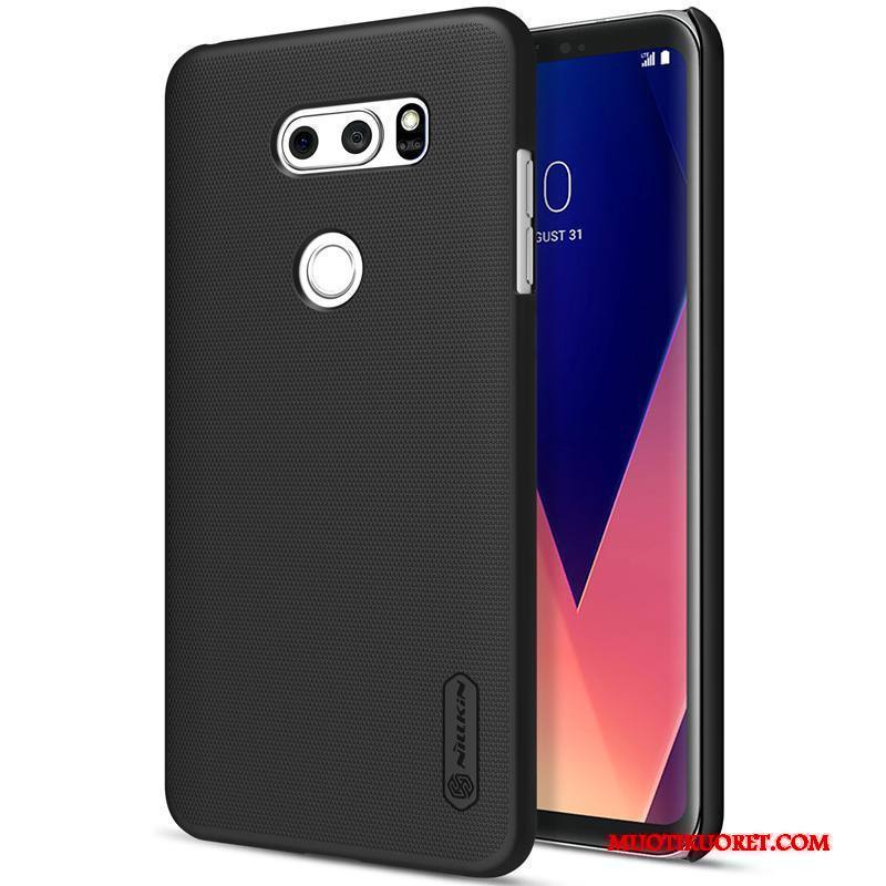 Lg V30 Kuori Luova Kova Pesty Suede Kotelo Suojaus Kulta Murtumaton