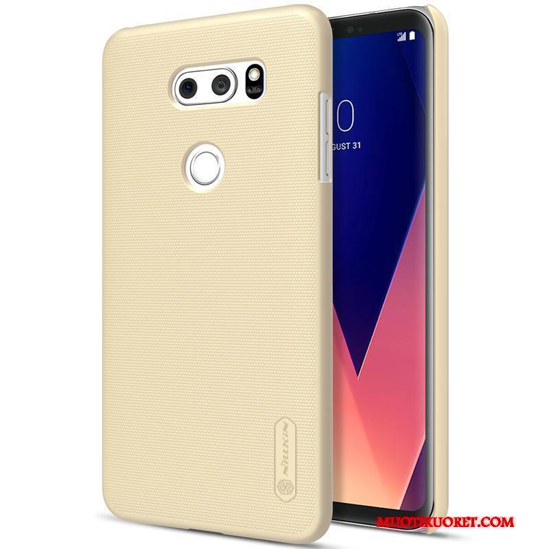 Lg V30 Kuori Luova Kova Pesty Suede Kotelo Suojaus Kulta Murtumaton