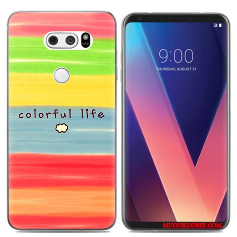 Lg V30 Kuori Luova Monivärinen Silikoni Puhelimen Pehmeä Neste Pieni Puhelimen Kuoret