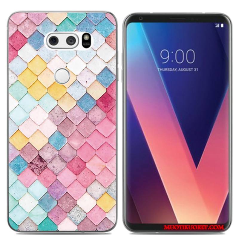 Lg V30 Kuori Luova Monivärinen Silikoni Puhelimen Pehmeä Neste Pieni Puhelimen Kuoret