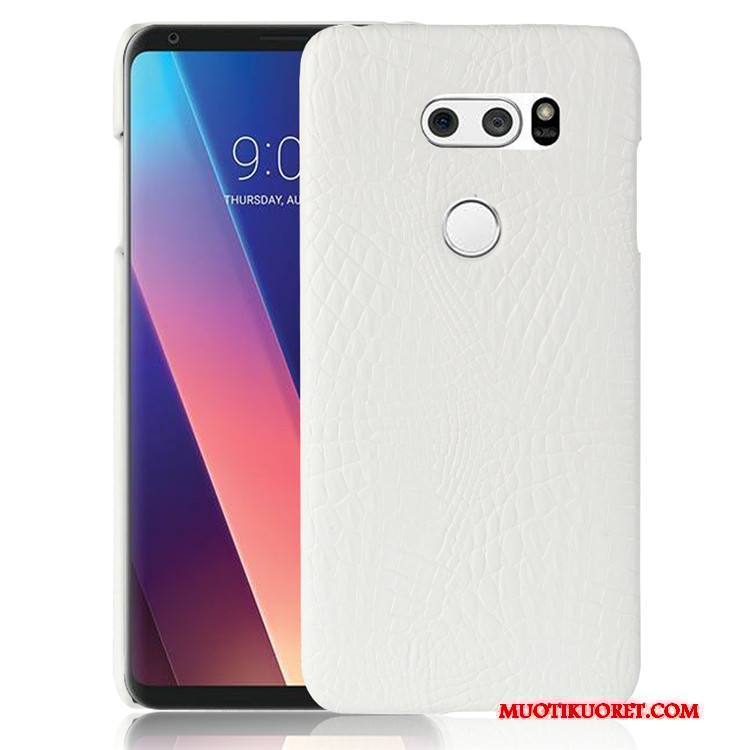 Lg V30 Kuori Vuosikerta Jauhe Suojaus Krokotiili Nahka Murtumaton Kova