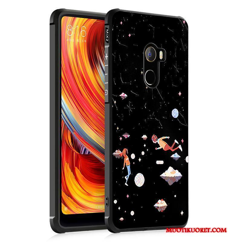 Mi Mix 2 Kotelo Luova Pehmeä Neste Puhelimen Kuoret Musta All Inclusive Kuori