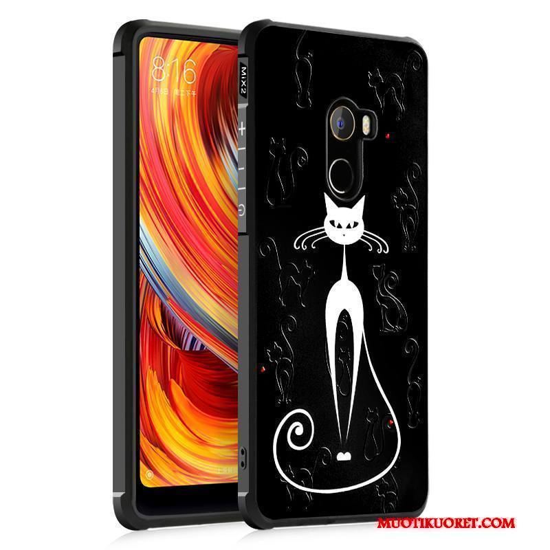 Mi Mix 2 Kotelo Luova Pehmeä Neste Puhelimen Kuoret Musta All Inclusive Kuori