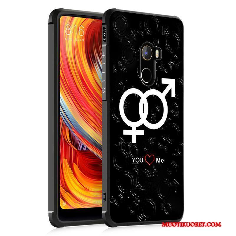 Mi Mix 2 Kotelo Luova Pehmeä Neste Puhelimen Kuoret Musta All Inclusive Kuori