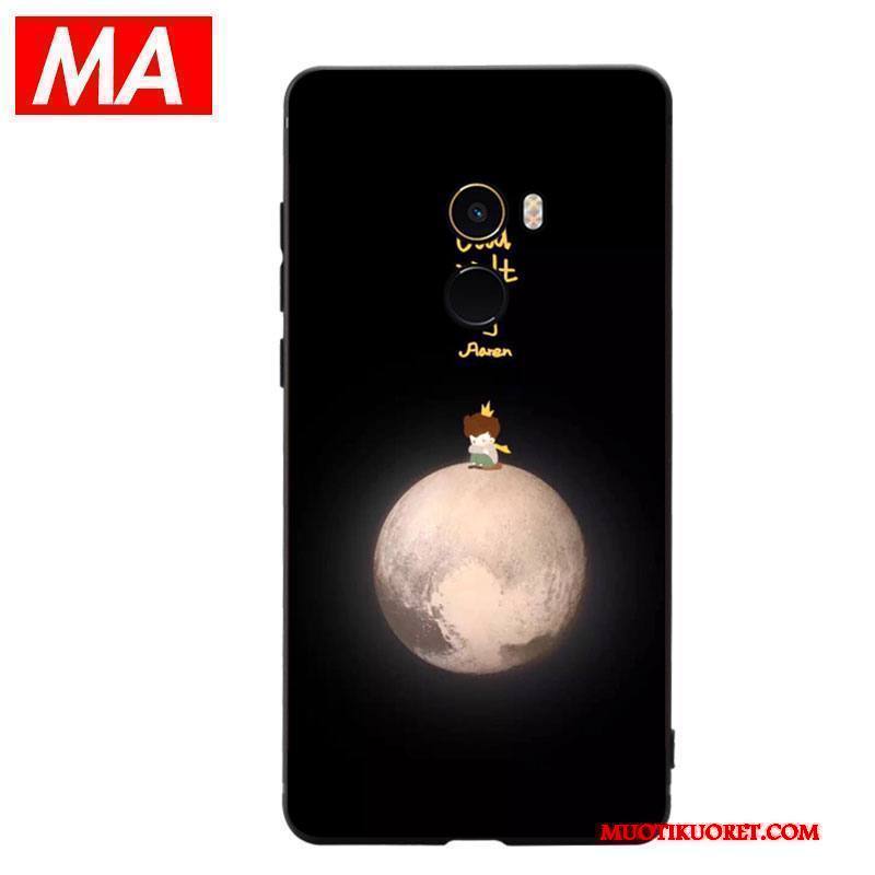 Mi Mix 2 Kuori Luova Pieni Kotelo Silikoni Suojaus Musta Sarjakuva