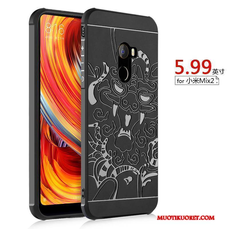 Mi Mix 2 Kuori Pehmeä Neste Pesty Suede Puhelimen Kuoret Pieni Murtumaton Harmaa Suojaus