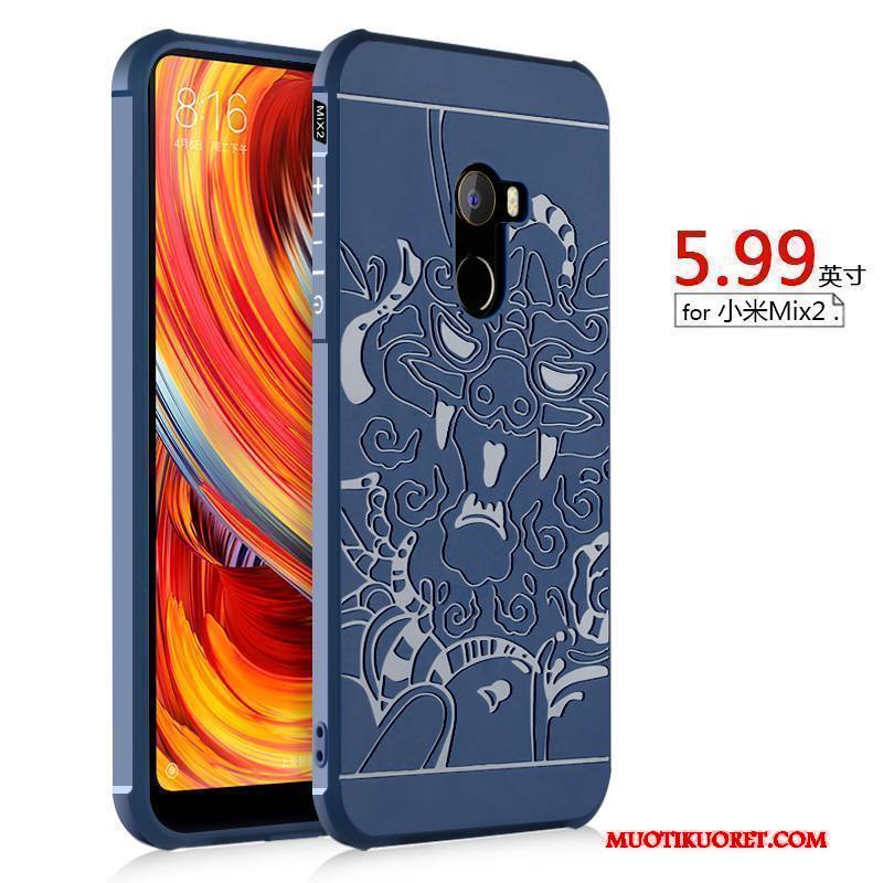 Mi Mix 2 Kuori Pehmeä Neste Pesty Suede Puhelimen Kuoret Pieni Murtumaton Harmaa Suojaus