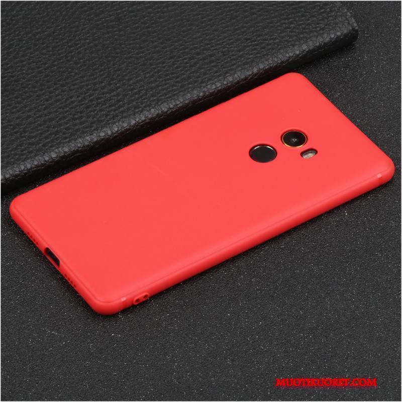 Mi Mix 2 Kuori Pesty Suede Pieni Puhelimen Kuoret Silikoni Pehmeä Neste All Inclusive Punainen