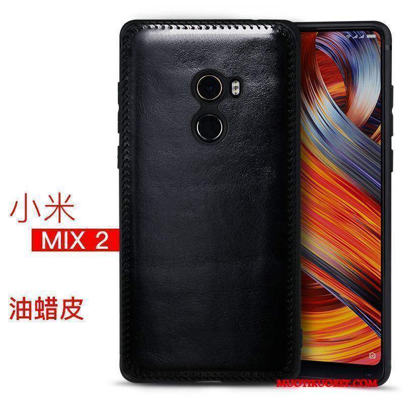 Mi Mix 2 Kuori Pieni Kotelo Luova Suojaus Aito Nahka All Inclusive Keltainen