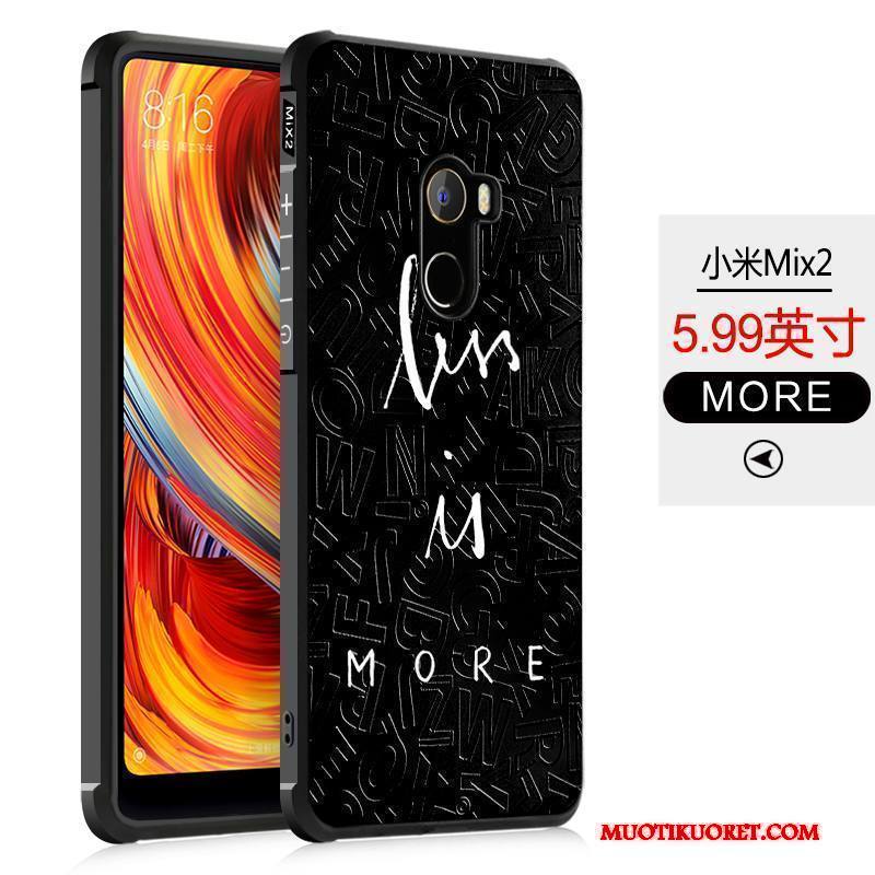 Mi Mix 2 Kuori Sarjakuva Puhelimen Kuoret Suojaus Kotelo Musta Pieni Silikoni