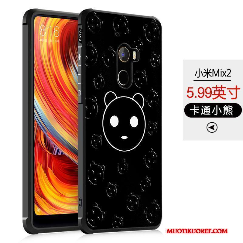 Mi Mix 2 Kuori Sarjakuva Puhelimen Kuoret Suojaus Kotelo Musta Pieni Silikoni