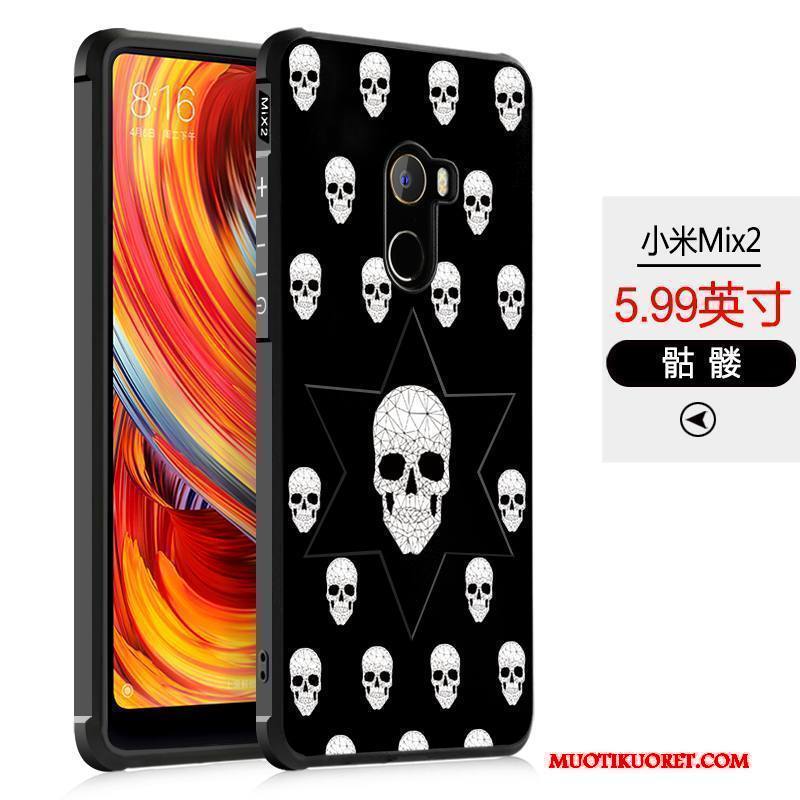 Mi Mix 2 Kuori Sarjakuva Puhelimen Kuoret Suojaus Kotelo Musta Pieni Silikoni