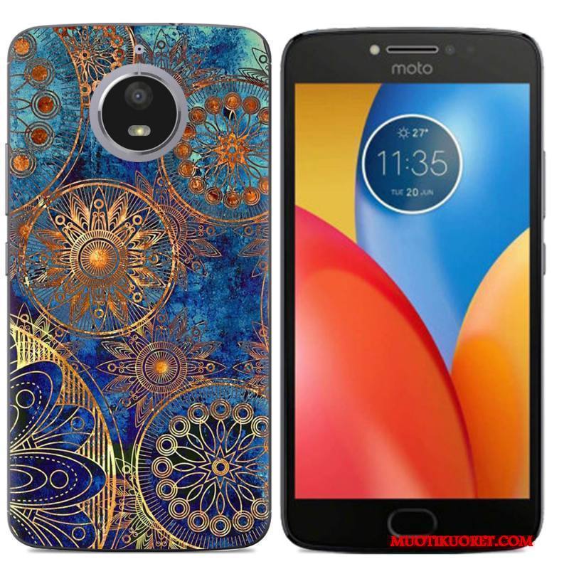 Moto E4 Plus Kotelo Pehmeä Neste Monivärinen Luova Kuori Maalaus Puhelimen