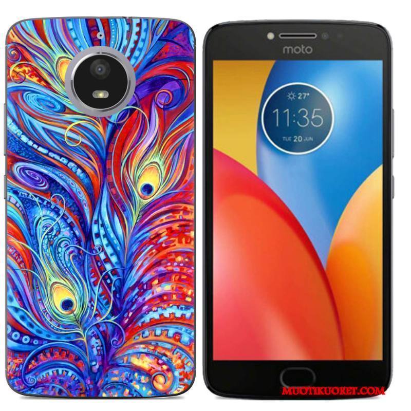 Moto E4 Plus Kotelo Pehmeä Neste Monivärinen Luova Kuori Maalaus Puhelimen